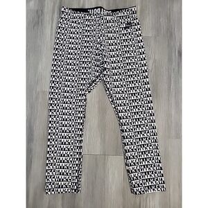Women's Nike Cropped Running Tights Black White Sz Medium
